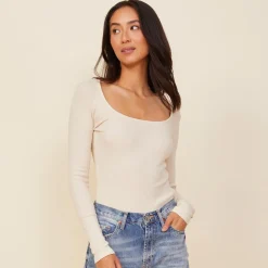 MONROW 90'S Rib Long Sleeve OFFWHITE Cheap